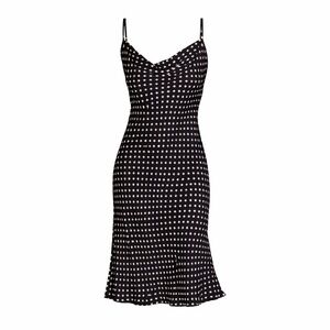 NWT Zara Black/White Polka Dot Maxi Slip Dress